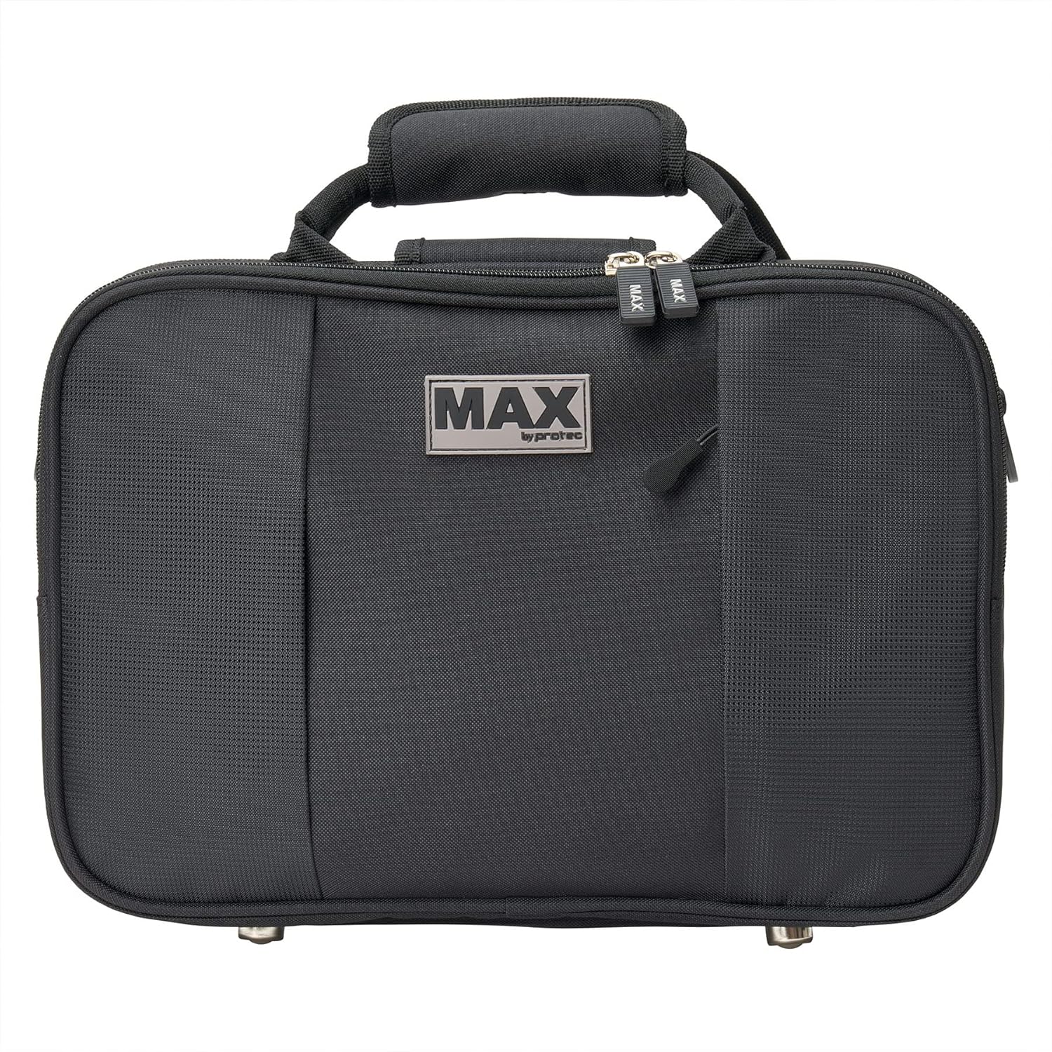black clarinet case on a white background