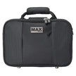 black clarinet case on a white background