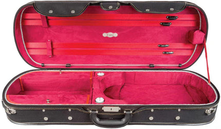 Viola case with red interior on a white background