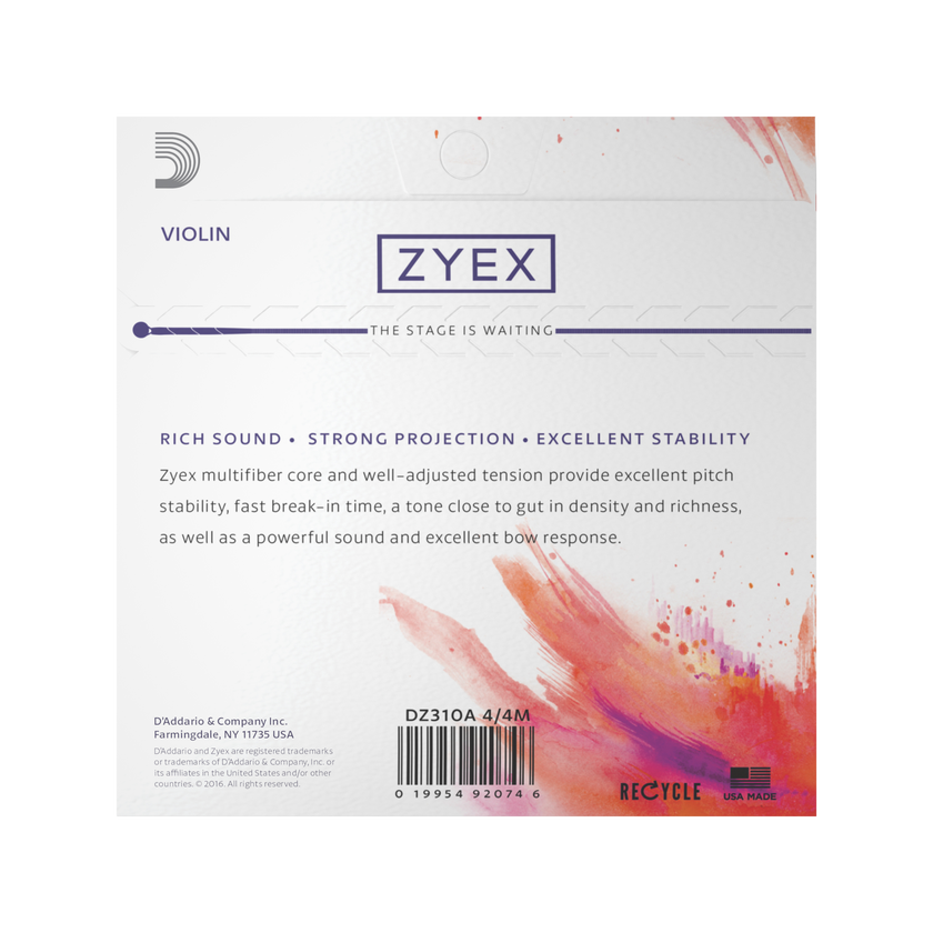 D'Addario Zyex Violin Strings
