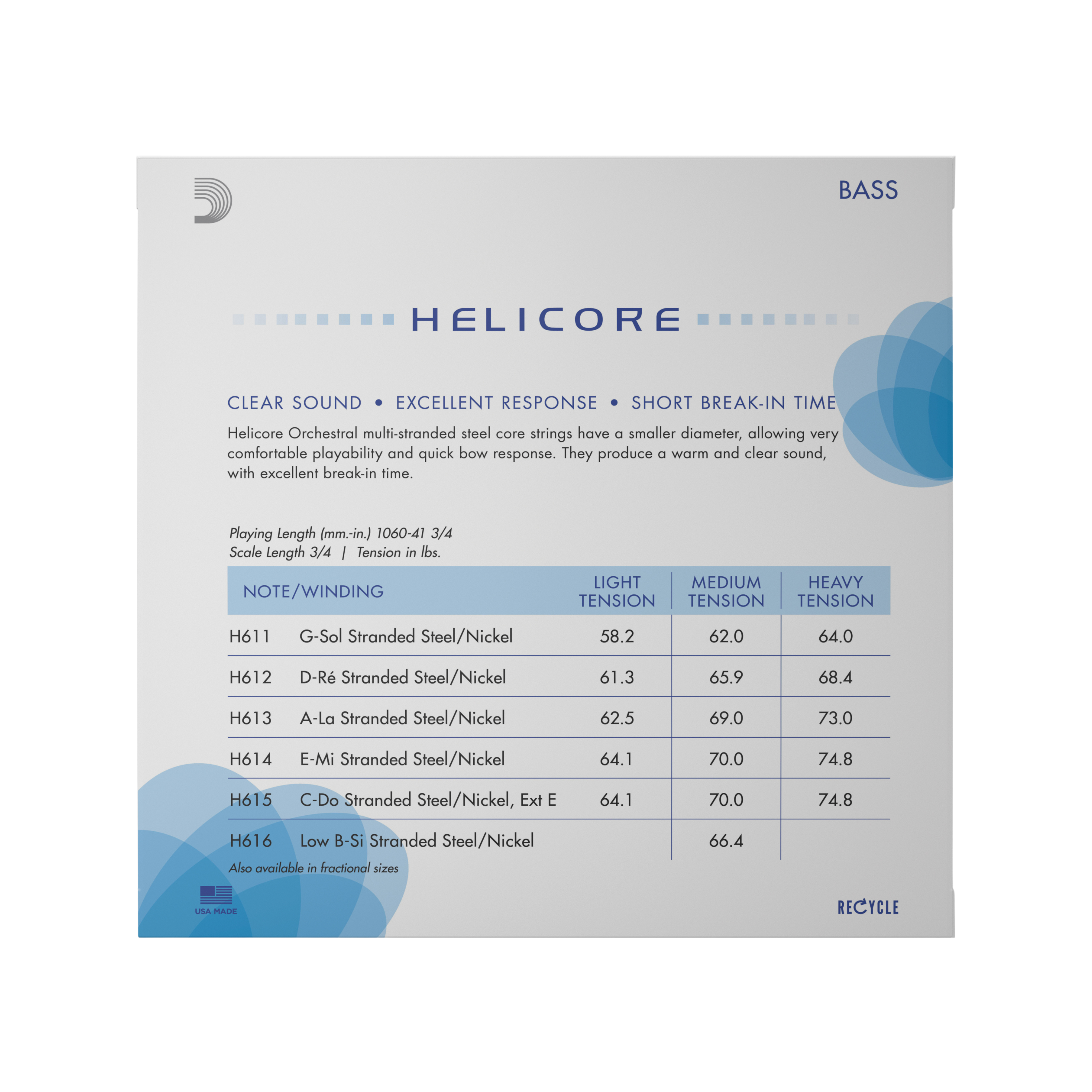 D'Addario Helicore Orchestral Bass Strings