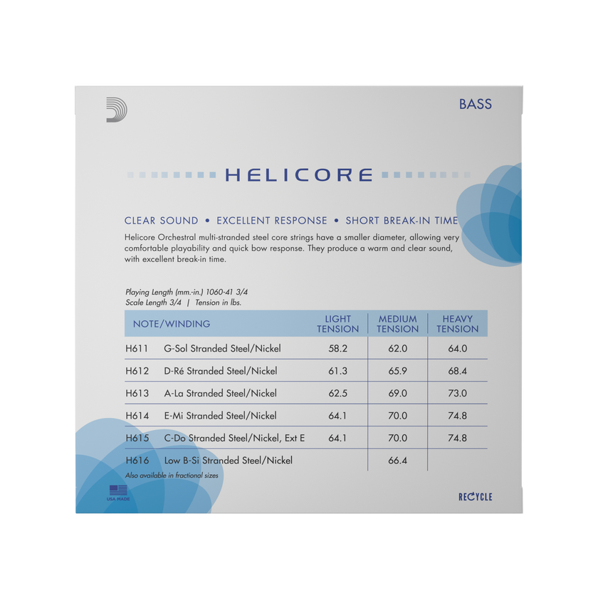 D'Addario Helicore Orchestral Bass Strings