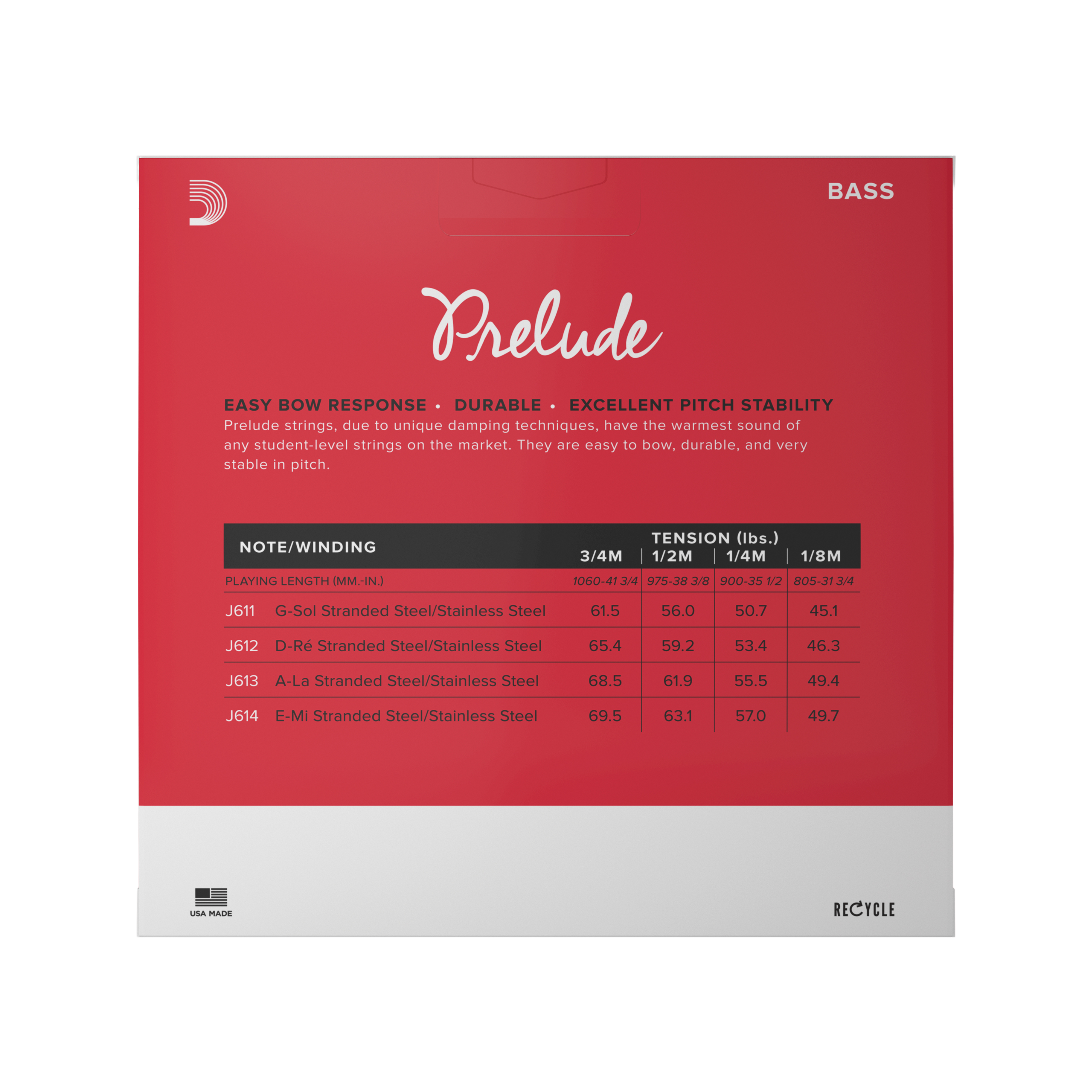 D'Addario Prelude Bass Strings