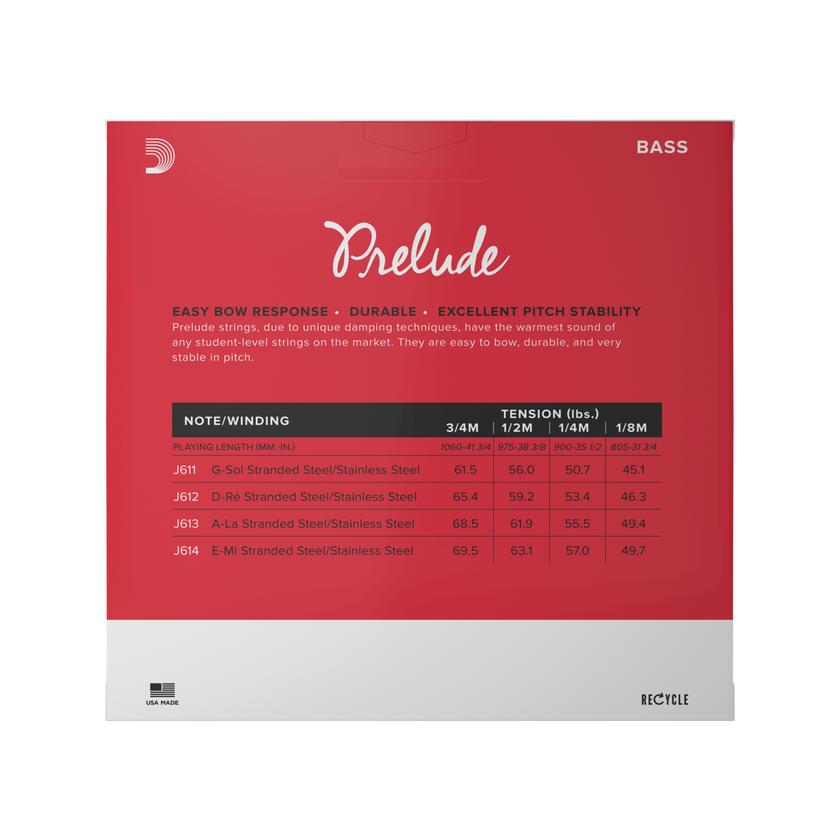 D'Addario Prelude Bass Strings