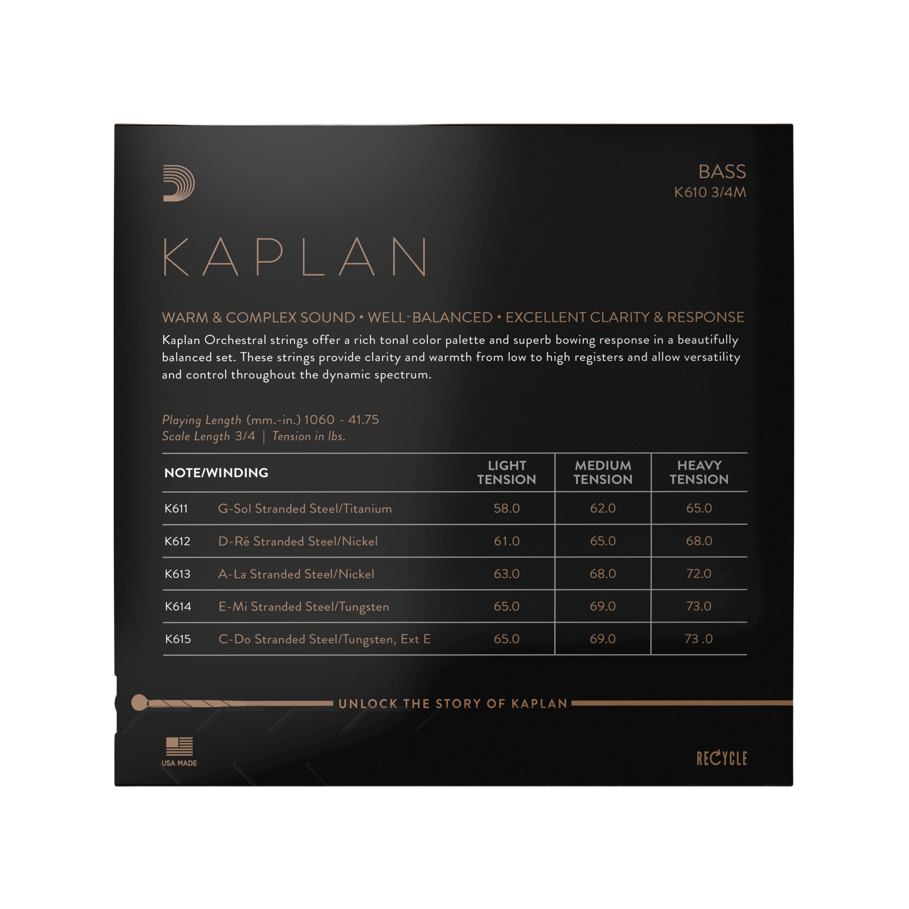 D'Addario Kaplan Bass Strings