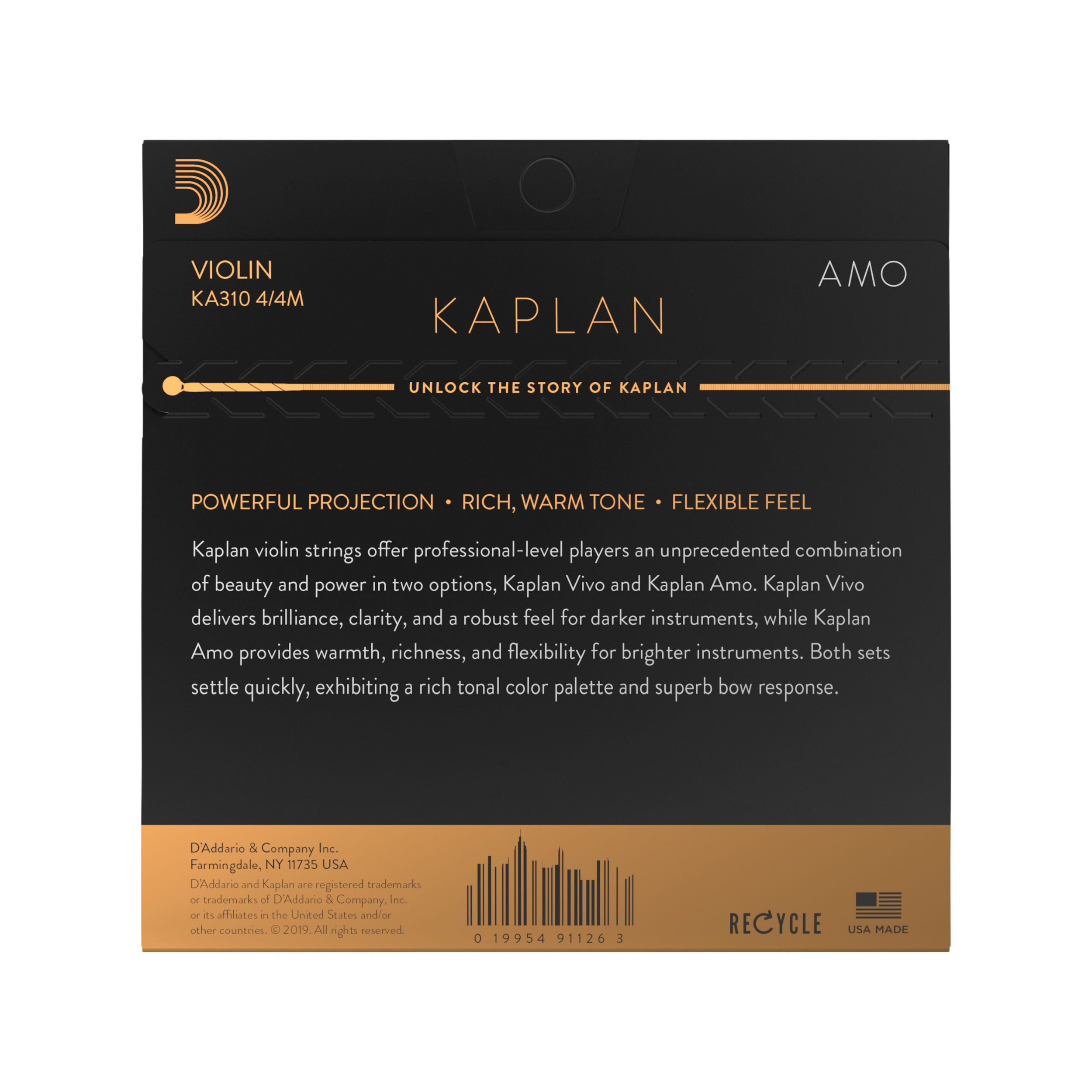 D'Addario Kaplan Amo Violin Strings
