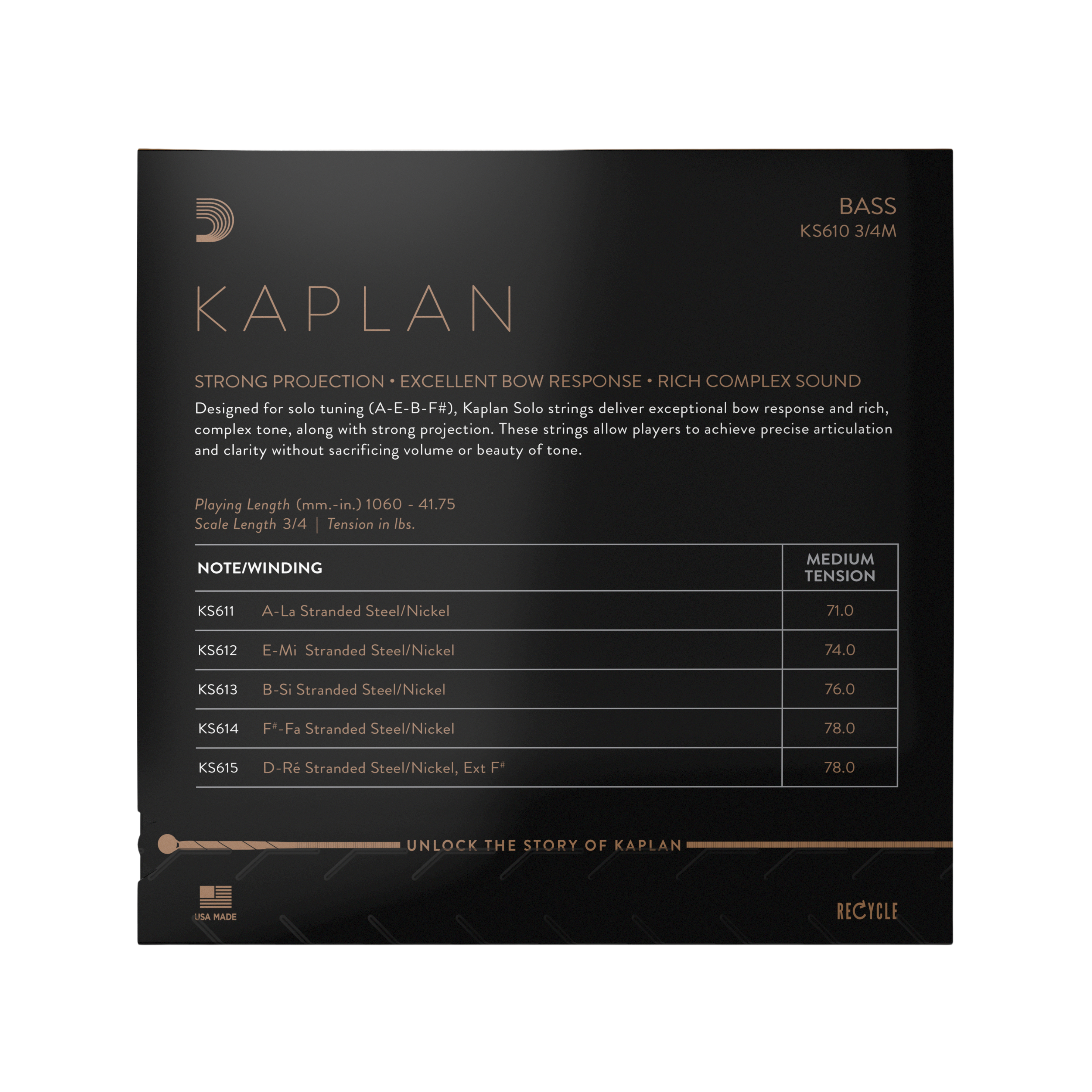 D'Addario Kaplan Solo Bass String Set