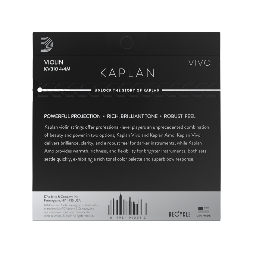 D'Addario Kaplan Vivo Violin Strings