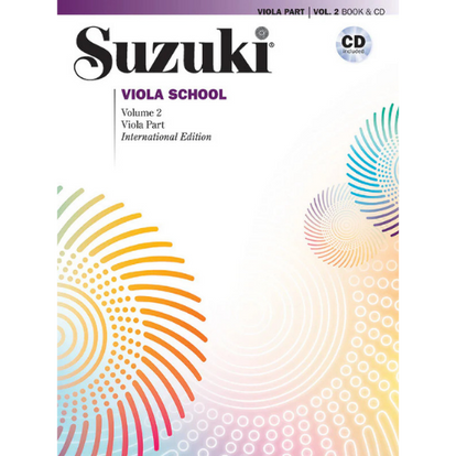 Suzuki Viola School Volume 2 book and CD cover with colorful abstract design
