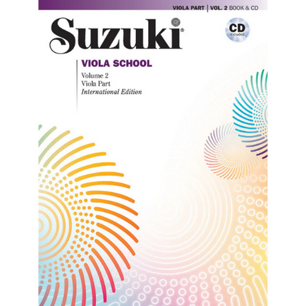 Suzuki Viola School Volume 2 book and CD cover with colorful abstract design