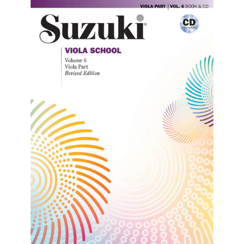 Suzuki Viola School Volume 6 book and CD cover with colorful abstract design