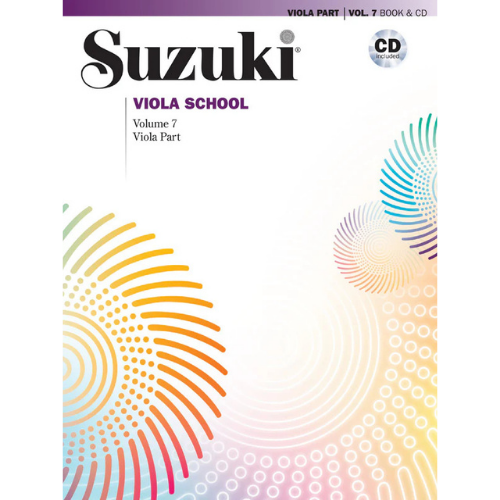 Suzuki Viola School Volume 7 book and CD cover with colorful abstract design