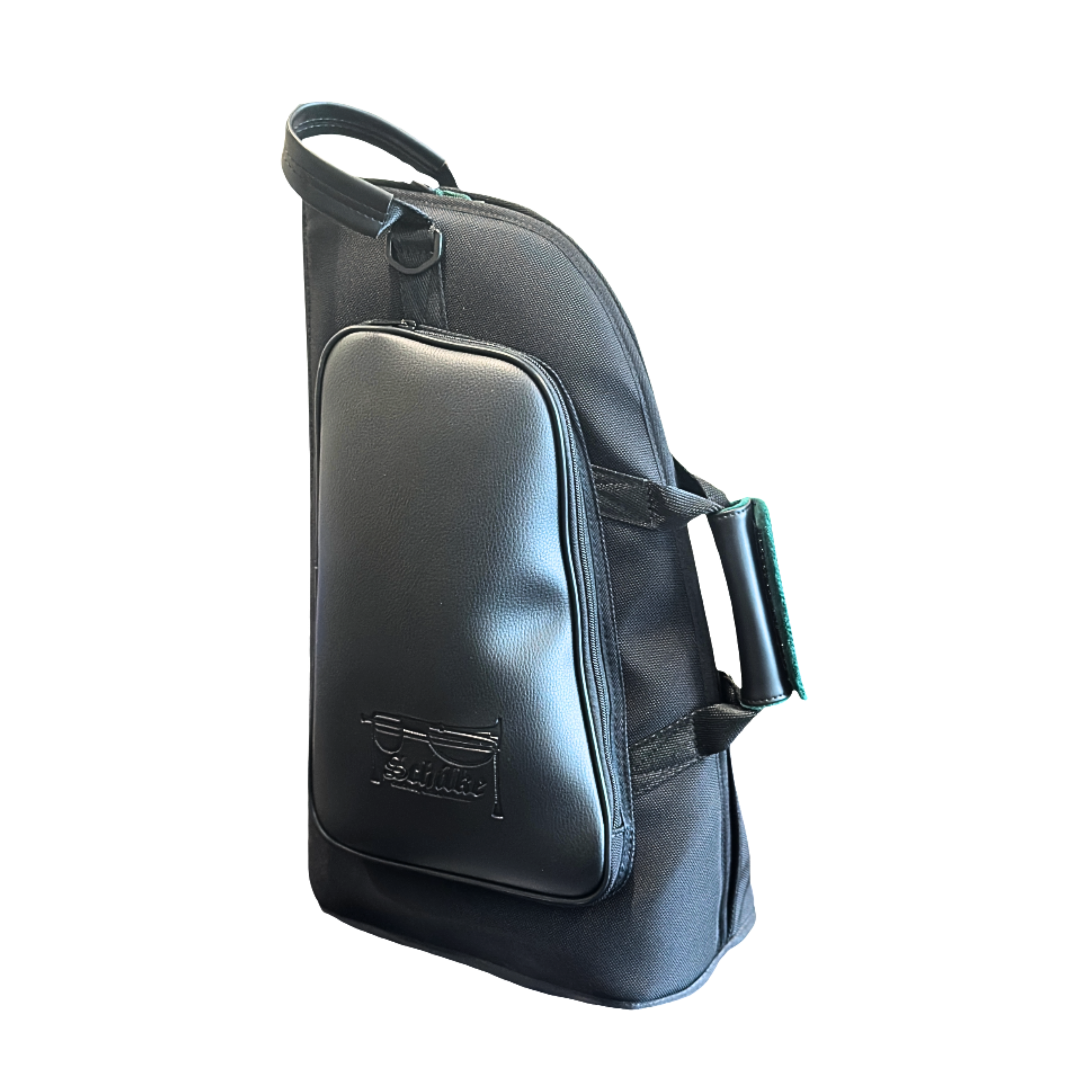 Black sling Schilke Flugelhorn Single Case with a visible brand logo on a white background