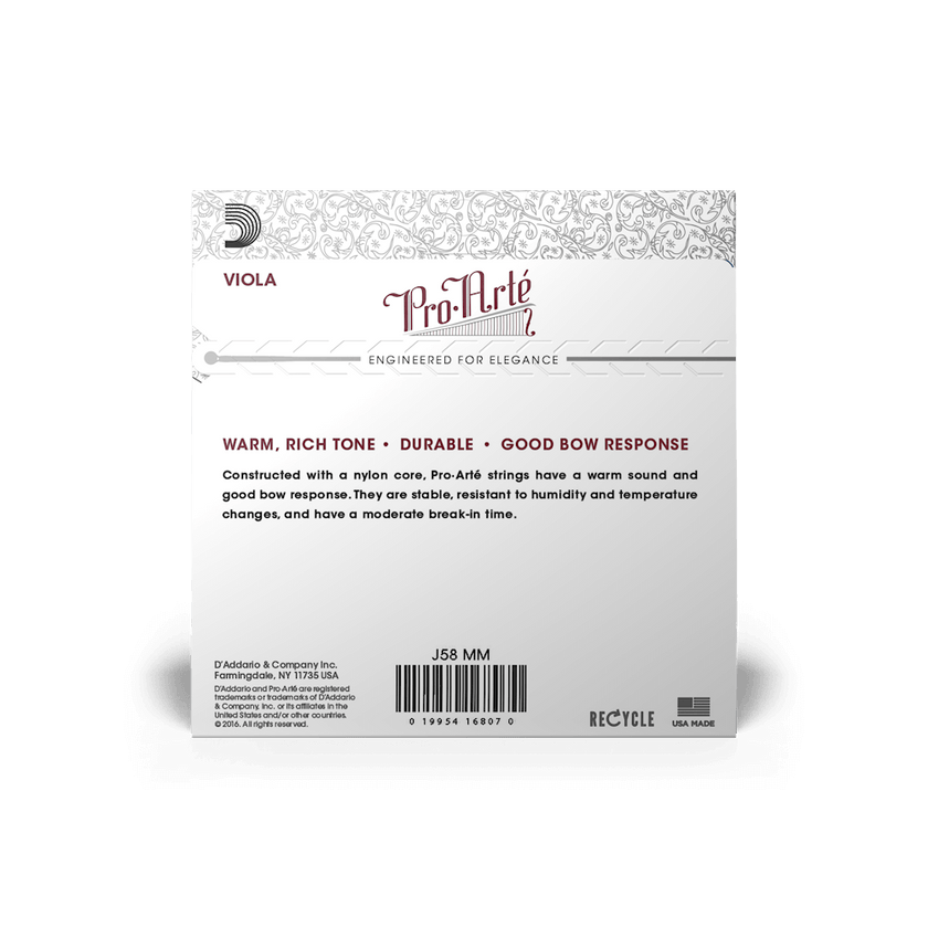 D'Addario Pro-Arté Viola Strings