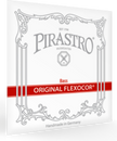 Pirastro bass string set packaging with decorative elements on a white background