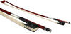 Two bass bows with wooden sticks and white bow hair on a white background