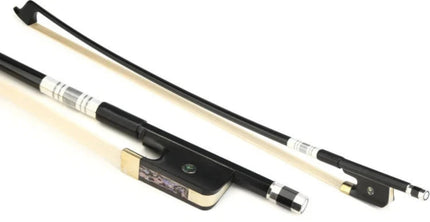 bass bow with black frog and white hair on a white background