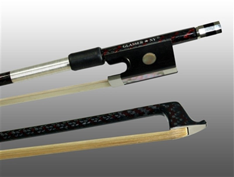 Glasser Red Fleck Braided Carbon Fiber Violin Bow
