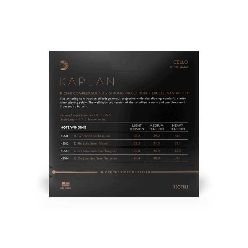 D'Addario Kaplan Cello String Set